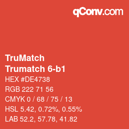 Color code: TruMatch - Trumatch 6-b1 | qconv.com