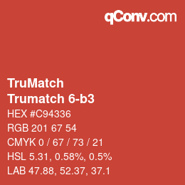 Color code: TruMatch - Trumatch 6-b3 | qconv.com