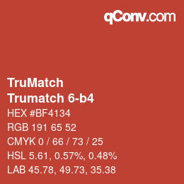Código de color: TruMatch - Trumatch 6-b4 | qconv.com