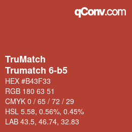 Code couleur: TruMatch - Trumatch 6-b5 | qconv.com