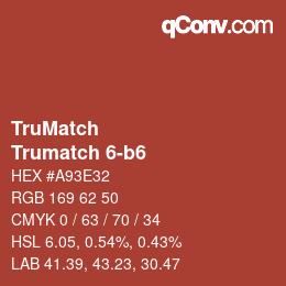 Color code: TruMatch - Trumatch 6-b6 | qconv.com