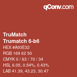 Code couleur: TruMatch - Trumatch 6-b6 | qconv.com