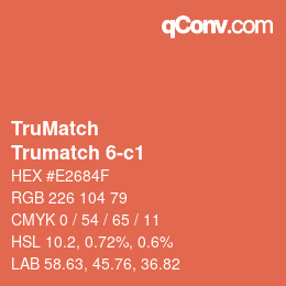 Color code: TruMatch - Trumatch 6-c1 | qconv.com