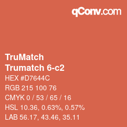 Code couleur: TruMatch - Trumatch 6-c2 | qconv.com