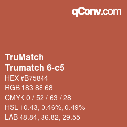 Color code: TruMatch - Trumatch 6-c5 | qconv.com