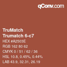 Color code: TruMatch - Trumatch 6-c7 | qconv.com