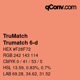 Color code: TruMatch - Trumatch 6-d | qconv.com