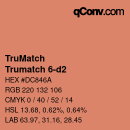 Code couleur: TruMatch - Trumatch 6-d2 | qconv.com