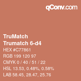 Code couleur: TruMatch - Trumatch 6-d4 | qconv.com