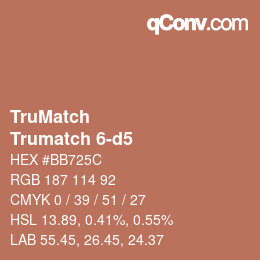 Color code: TruMatch - Trumatch 6-d5 | qconv.com