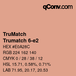 Code couleur: TruMatch - Trumatch 6-e2 | qconv.com