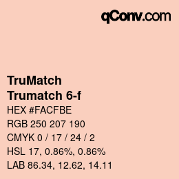 Code couleur: TruMatch - Trumatch 6-f | qconv.com