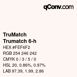 Color code: TruMatch - Trumatch 6-h | qconv.com