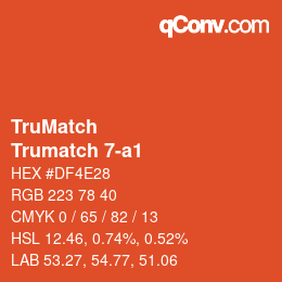 Color code: TruMatch - Trumatch 7-a1 | qconv.com