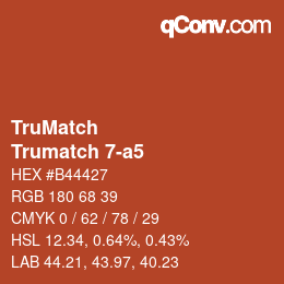 Code couleur: TruMatch - Trumatch 7-a5 | qconv.com