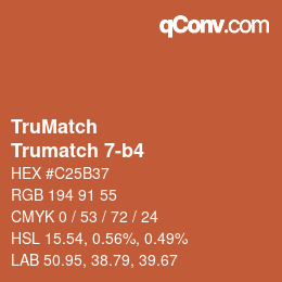 Color code: TruMatch - Trumatch 7-b4 | qconv.com