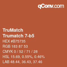 Color code: TruMatch - Trumatch 7-b5 | qconv.com