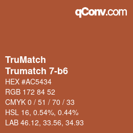 Color code: TruMatch - Trumatch 7-b6 | qconv.com