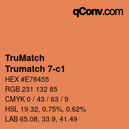 Color code: TruMatch - Trumatch 7-c1 | qconv.com