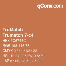 Color code: TruMatch - Trumatch 7-c4 | qconv.com