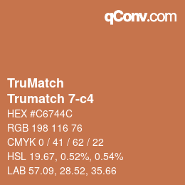 Code couleur: TruMatch - Trumatch 7-c4 | qconv.com