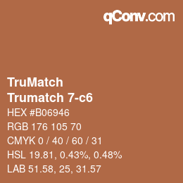 Color code: TruMatch - Trumatch 7-c6 | qconv.com