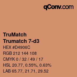 Code couleur: TruMatch - Trumatch 7-d3 | qconv.com