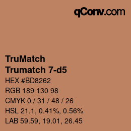 Code couleur: TruMatch - Trumatch 7-d5 | qconv.com