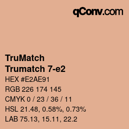 Code couleur: TruMatch - Trumatch 7-e2 | qconv.com