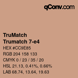 Color code: TruMatch - Trumatch 7-e4 | qconv.com