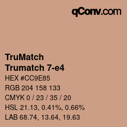 Code couleur: TruMatch - Trumatch 7-e4 | qconv.com