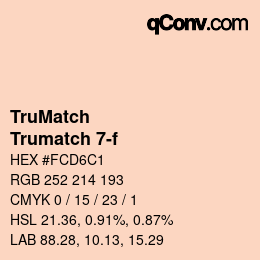 Color code: TruMatch - Trumatch 7-f | qconv.com