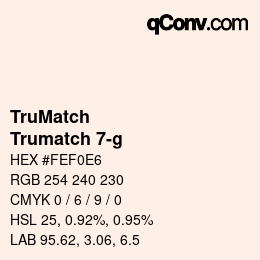 Color code: TruMatch - Trumatch 7-g | qconv.com