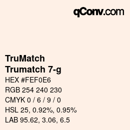 Code couleur: TruMatch - Trumatch 7-g | qconv.com