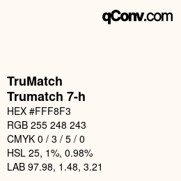 Code couleur: TruMatch - Trumatch 7-h | qconv.com