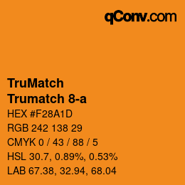 Color code: TruMatch - Trumatch 8-a | qconv.com