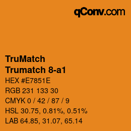 Color code: TruMatch - Trumatch 8-a1 | qconv.com