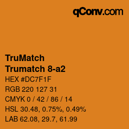 Code couleur: TruMatch - Trumatch 8-a2 | qconv.com