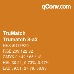 Color code: TruMatch - Trumatch 8-a3 | qconv.com