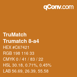 Color code: TruMatch - Trumatch 8-a4 | qconv.com