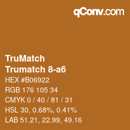 Código de color: TruMatch - Trumatch 8-a6 | qconv.com