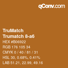 Code couleur: TruMatch - Trumatch 8-a6 | qconv.com