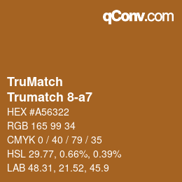 Código de color: TruMatch - Trumatch 8-a7 | qconv.com