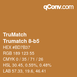 Code couleur: TruMatch - Trumatch 8-b5 | qconv.com