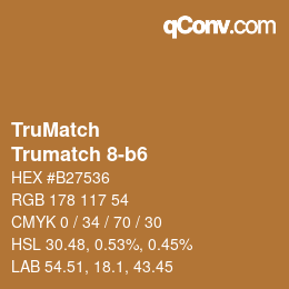 Color code: TruMatch - Trumatch 8-b6 | qconv.com