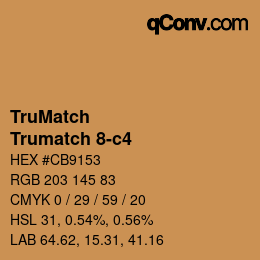 Color code: TruMatch - Trumatch 8-c4 | qconv.com
