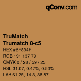 Color code: TruMatch - Trumatch 8-c5 | qconv.com