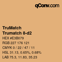 Code couleur: TruMatch - Trumatch 8-d2 | qconv.com