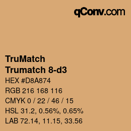 Code couleur: TruMatch - Trumatch 8-d3 | qconv.com