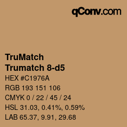 Color code: TruMatch - Trumatch 8-d5 | qconv.com